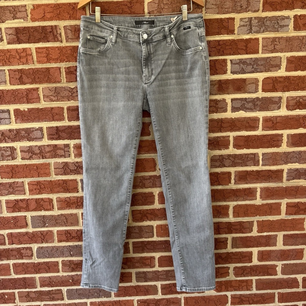 Mavi Women's Emma Slim Boyfriend Jeans Size 33/32 Gray Stretch Mid Rise